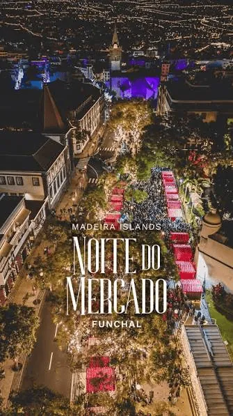 Crowds and stalls at the Noite do Mercado in Funchal