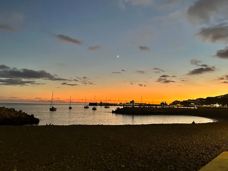 Sunset over a harbour in Madeira